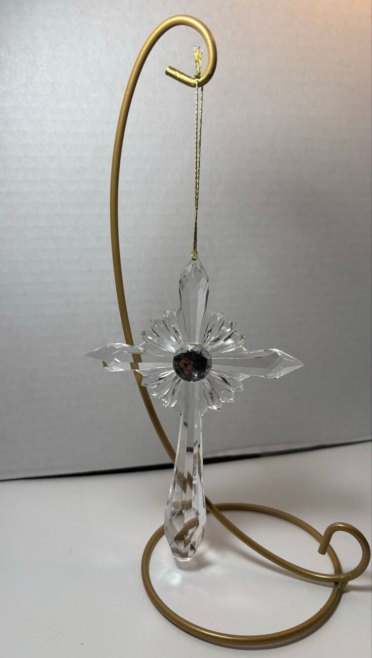 Clear Acrylic Cross Ornament